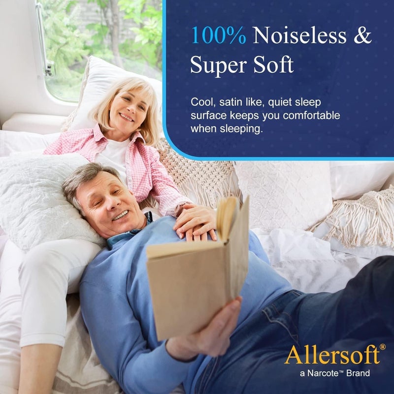 AllerSoft RV 6 Sided Zippered Mattress Protector with Secure Locking Zipper for Shorter 3-8 Depths| Creates a Natural Seal Around Your Mattress from Dust, Pet Dander, Pollen, Liquids & More| 28x72 - Image 5