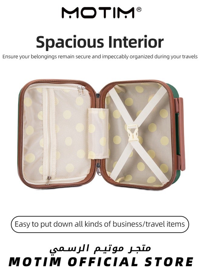 Motim 14 inch Mini Suitcase Travel Portable Storage Bag Waterproof ABS Hard Shell Carry-On Case with Elastic Strap and Zipper to Hang on Carry-On Luggage - Image 2