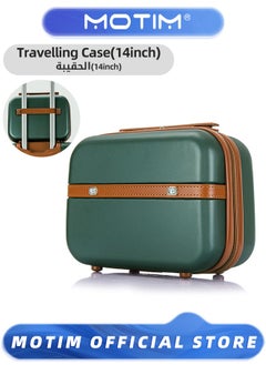 Motim 14 inch Mini Suitcase Travel Portable Storage Bag Waterproof ABS Hard Shell Carry-On Case with Elastic Strap and Zipper to Hang on Carry-On Luggage  - Image 1