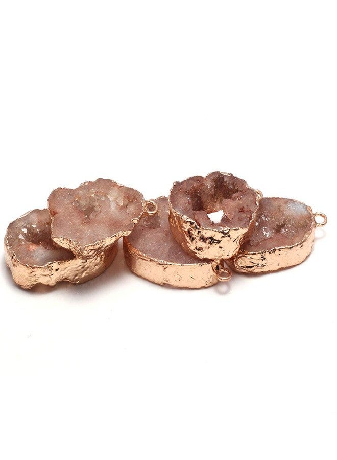 LE SKY natural stone pendant irregular druzy geode agate crystal gemstone charms for jewelry making DIY necklace charms 2 Pcs - Image 4