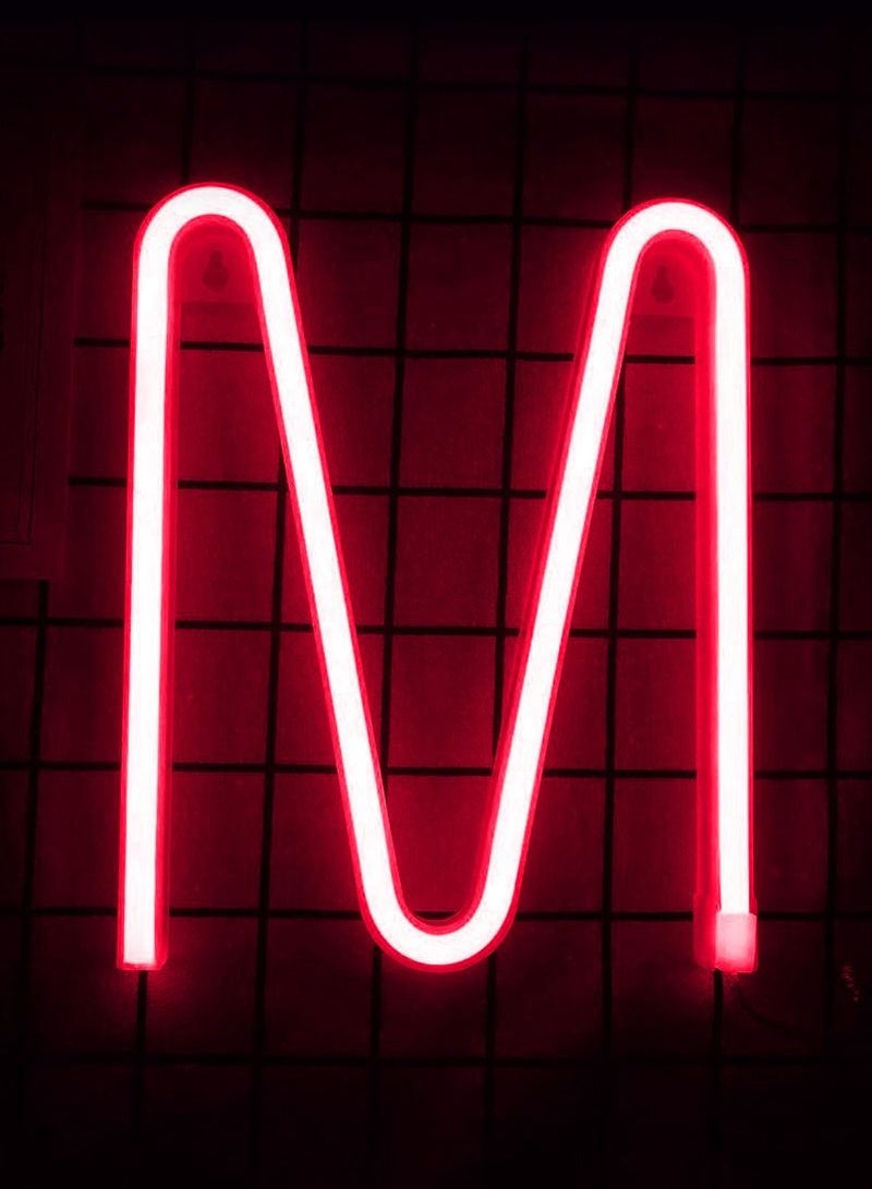 سلة حرف بإضاءة النيون باللون الأحمر الدافىء – M - Image 1