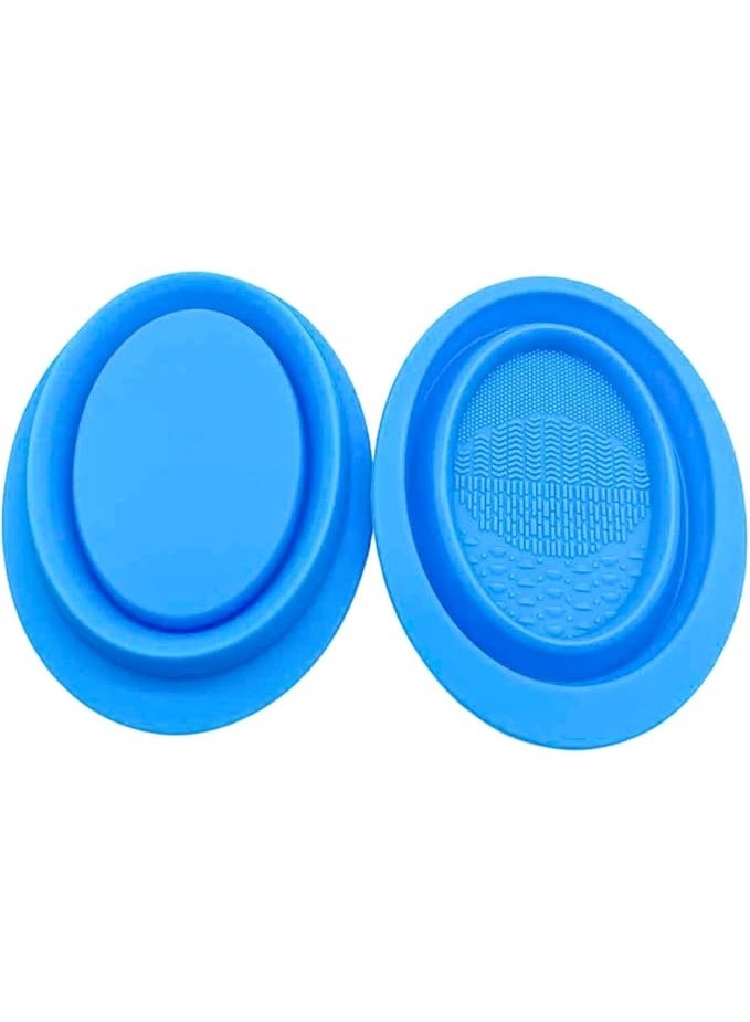 Silicone Makeup Brush Cleaner, Foldable Egg Cleaning Bowl, Multifunctional Powder Washing Mat, Washable Makeup Brush Cleaning Pad, Makeup Brush Cleaning Artifact with Suction Base for Easy Use - Image 5