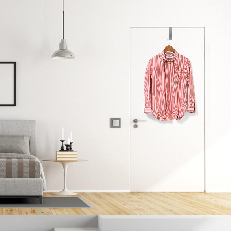304 Stainless Steel Double Hook For Glass Bathroom Door Punch Free Coat Towel Organizer - Image 5