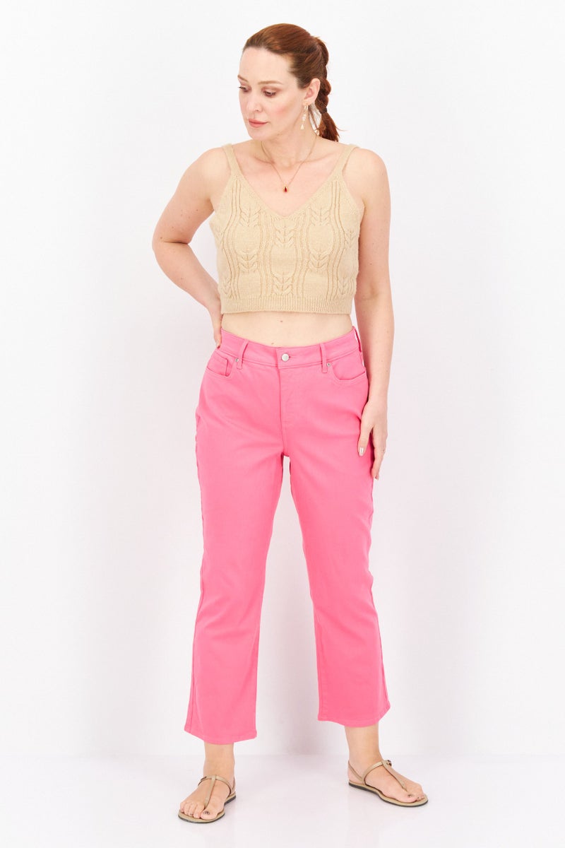 NYDJ Women Straight Fit Plain Stretchable Denim, Pink - Image 4