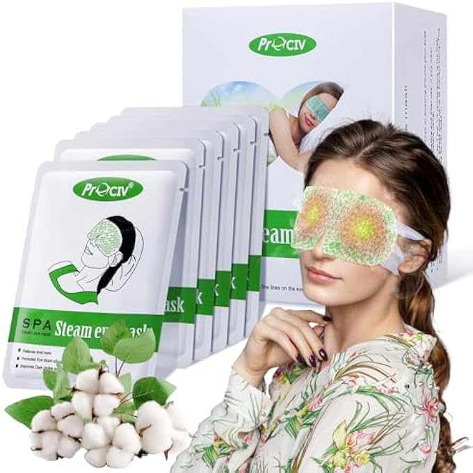 ProCIV 16 Packs Steam Eye Mask for Dry Eye- Moist Heat Compress Pad Last for 30 Minters for Relief Eye Fatigue - Image 1