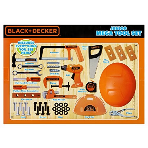 BLACK+DECKER Junior Kids Tool Set - Mega Tool Set with 42 Tools & Accessories! Role Play Tools for Toddlers Boys & Girls Ages 3 Years Old and Above, Includes Helmet! (58505) - Image 2