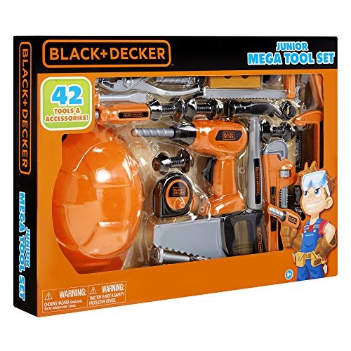 BLACK+DECKER Junior Kids Tool Set - Mega Tool Set with 42 Tools & Accessories! Role Play Tools for Toddlers Boys & Girls Ages 3 Years Old and Above, Includes Helmet! (58505) - Image 3