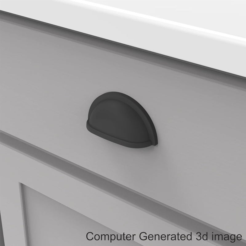 ABVIN ABVIN Matt Black Classical Cup Pulls Cabinet Handles for Hardware Cabinets Cupboards and Drawers  - Image 3