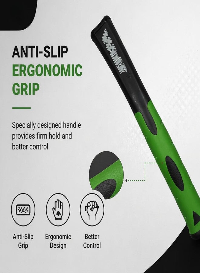 WULF 900g (2LB) Heavy Duty Sledge Hammer | Forged Steel Head with Shockproof Fiberglass Handle | Anti-Slip Grip for Demolition, Construction & DIY (Black & Green) - Image 5