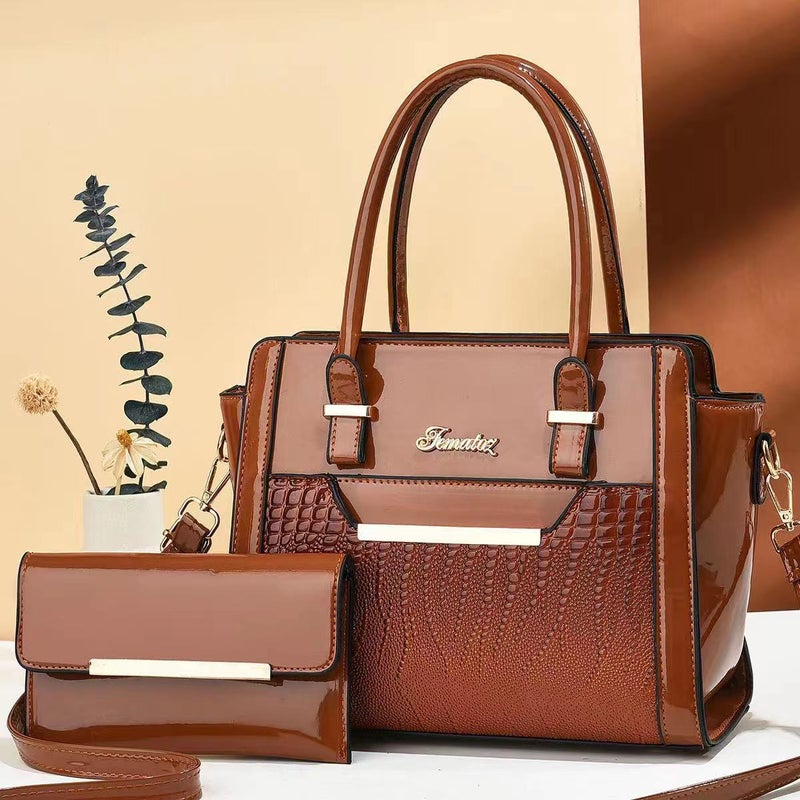 Women's Shoulder Tote Bag, Trendy 2023 Large Capacity Crocodile Pattern Cross-Border Handbag