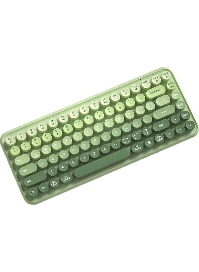B.O.W Hangshi K608Dl, Tri-Mode Wired Bluetooth Wireless Charging Keyboard, Quiet Ultra-Thin Office Home Mobile Ipad Tablet Laptop Keyboard, Matcha Green Gradient - Image 1