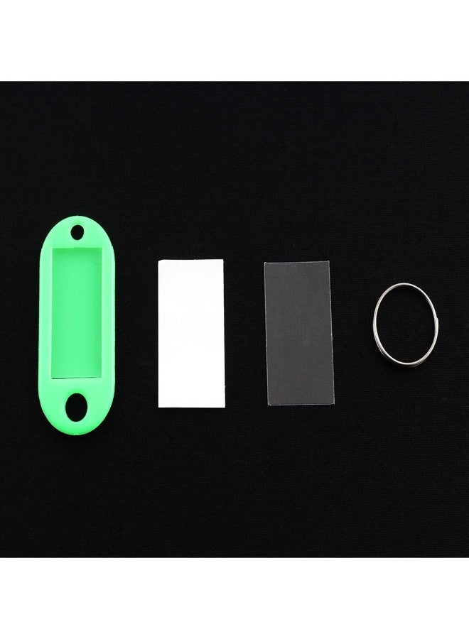 Lind Kitchen 40pcs Green Key Ring Label Tags Plastic Keys Holder and Identifier Name Number Address Information Label Card for Keys ID 5x2.2cm - Image 3