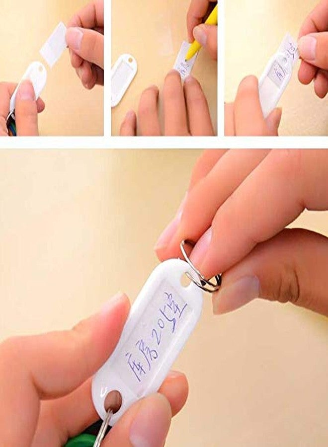 Lind Kitchen 40pcs Green Key Ring Label Tags Plastic Keys Holder and Identifier Name Number Address Information Label Card for Keys ID 5x2.2cm - Image 5