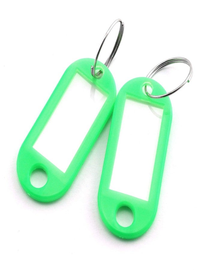 Lind Kitchen 40pcs Green Key Ring Label Tags Plastic Keys Holder and Identifier Name Number Address Information Label Card for Keys ID 5x2.2cm - Image 1