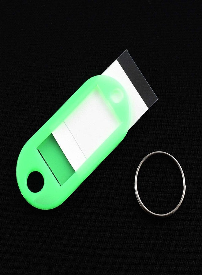 Lind Kitchen 40pcs Green Key Ring Label Tags Plastic Keys Holder and Identifier Name Number Address Information Label Card for Keys ID 5x2.2cm - Image 4