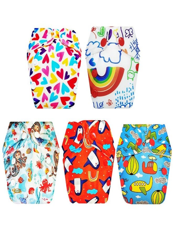Dumbledo Premium Newborn Cloth Diaper with Integrated Soaker (Pack of 5) | Snug Fit | Leakproof | Travel Friendly | Perfect for Indian Summers | 0 - 4 Months | Unisex Baby - Image 1
