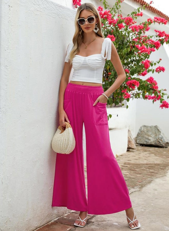 GRAPENT Slacks for Women Comfy Pants Women Womens Comfy Pants High Waisted Pants for Women Casual Outfits High Waist Wide Leg Pants Women Winter Pants Hot Pink XX-Large Size 20 Size 22 - Image 5