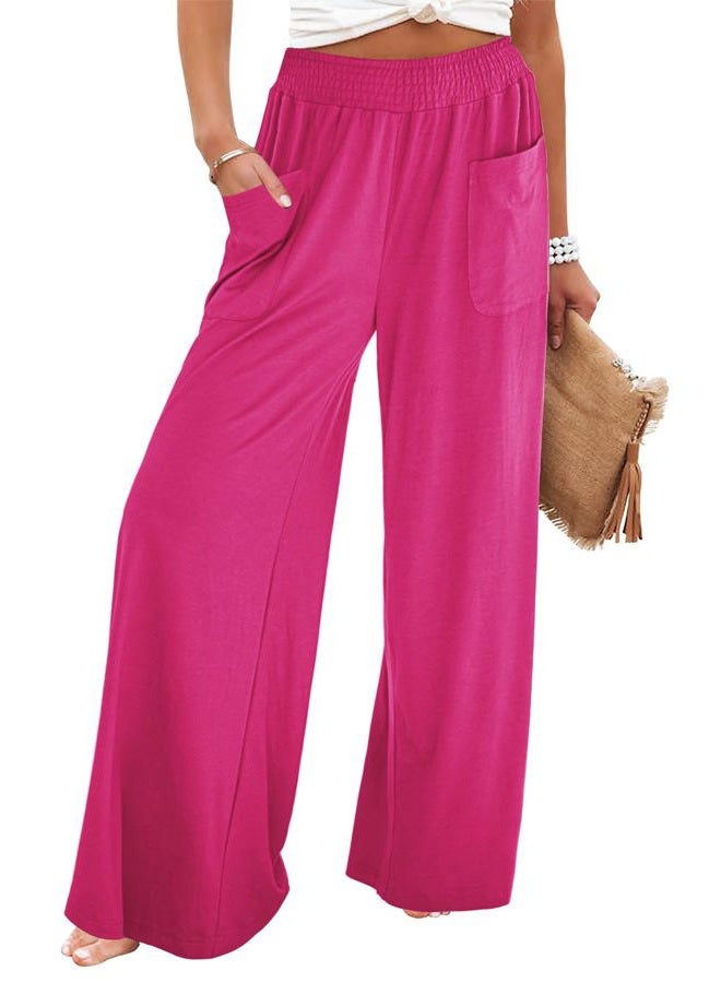 GRAPENT Slacks for Women Comfy Pants Women Womens Comfy Pants High Waisted Pants for Women Casual Outfits High Waist Wide Leg Pants Women Winter Pants Hot Pink XX-Large Size 20 Size 22 - Image 1