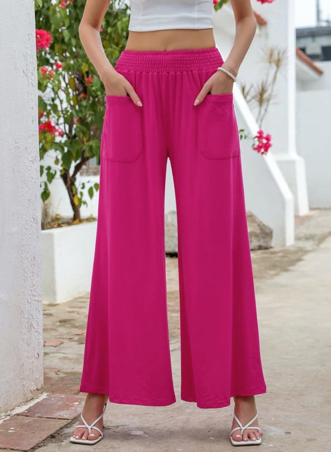 GRAPENT Slacks for Women Comfy Pants Women Womens Comfy Pants High Waisted Pants for Women Casual Outfits High Waist Wide Leg Pants Women Winter Pants Hot Pink XX-Large Size 20 Size 22 - Image 2