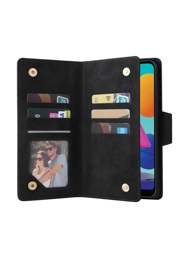 S-TOP Case For Samsung Galaxy A02 Rivet Buckle 9 Cards Three Fold Leather Phone Case - Image 4