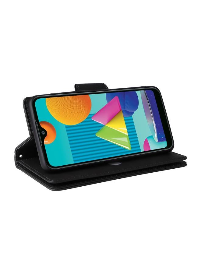 S-TOP Case For Samsung Galaxy A02 Rivet Buckle 9 Cards Three Fold Leather Phone Case - Image 5