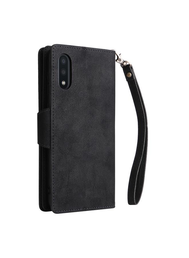 S-TOP Case For Samsung Galaxy A02 Rivet Buckle 9 Cards Three Fold Leather Phone Case - Image 3