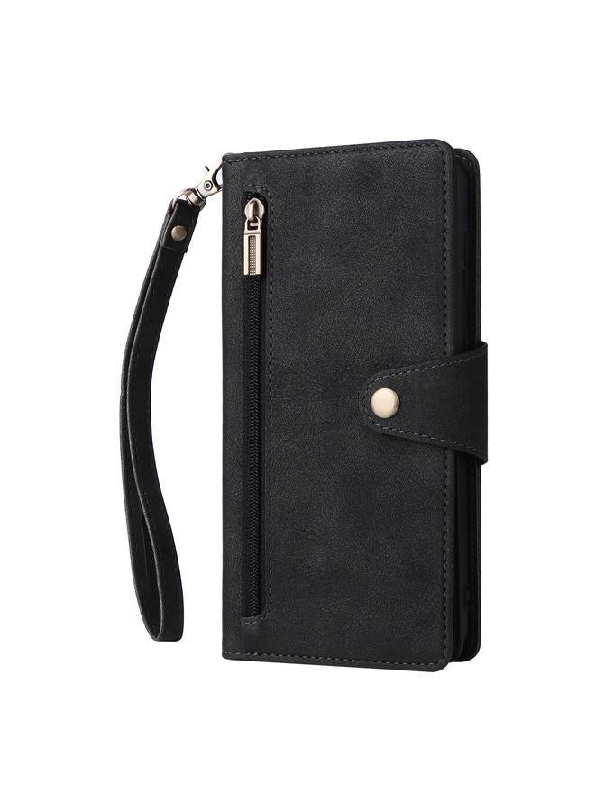 S-TOP Case For Samsung Galaxy A02 Rivet Buckle 9 Cards Three Fold Leather Phone Case - Image 2