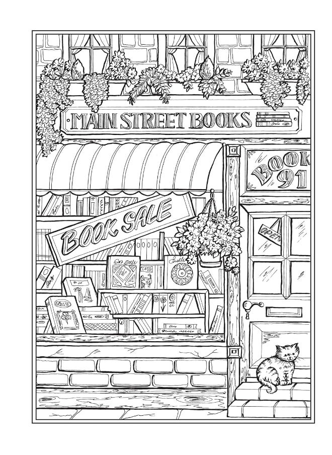 null - Creative Haven Main Street Coloring Book (Adult Coloring Books: USA) - Image 1