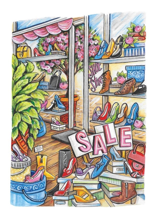 null - Creative Haven Main Street Coloring Book (Adult Coloring Books: USA) - Image 1