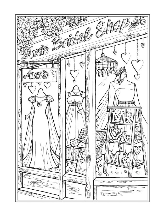 null - Creative Haven Main Street Coloring Book (Adult Coloring Books: USA) - Image 1