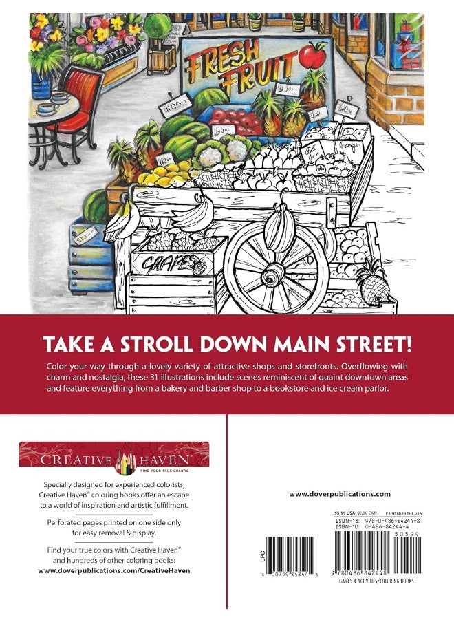 null - Creative Haven Main Street Coloring Book (Adult Coloring Books: USA) - Image 1