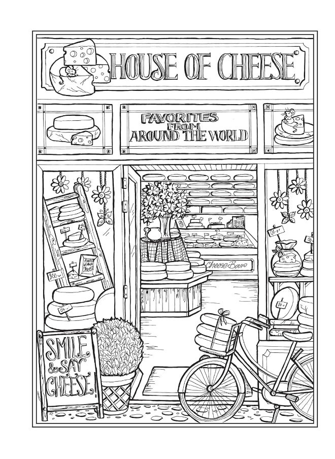 null - Creative Haven Main Street Coloring Book (Adult Coloring Books: USA) - Image 1