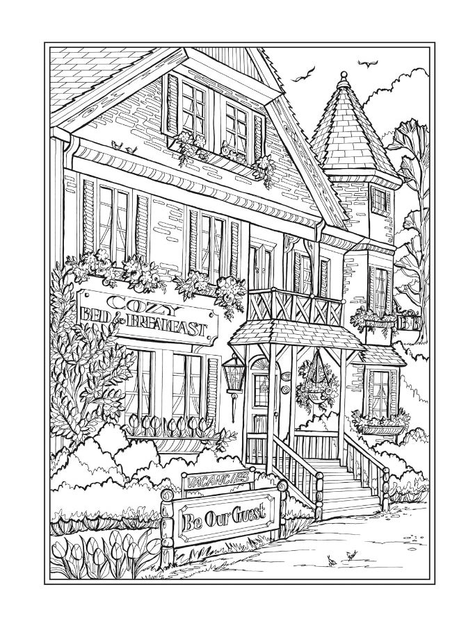 null - Creative Haven Main Street Coloring Book (Adult Coloring Books: USA) - Image 1