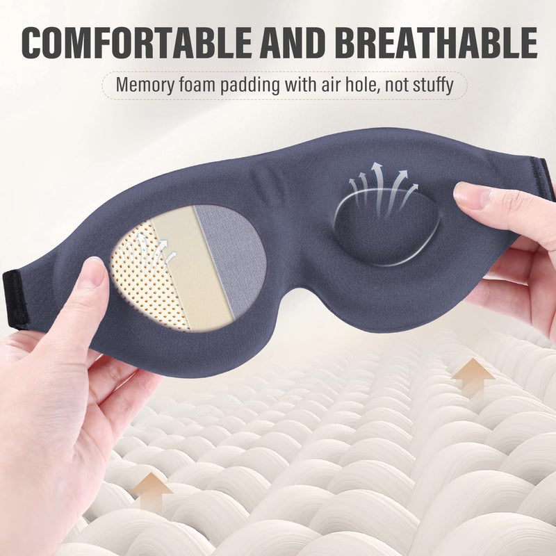 YIVIEW Sleep Mask for Side Sleeper, Complete Light Blocking 3D Sleeping Eye Mask, Soft Breathable Eye Cover for Women Men, Relaxing Zero Pressure Night Blindfold - Image 5