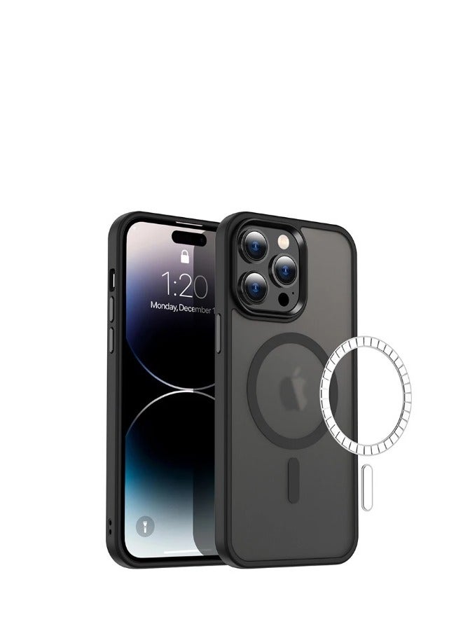 Magnetic Case for iPhone 15 Pro Max 6.7-Inch Compatible with MagSafe Translucent Matte Back Slim Shockproof Phone Cover (Black) - Image 5