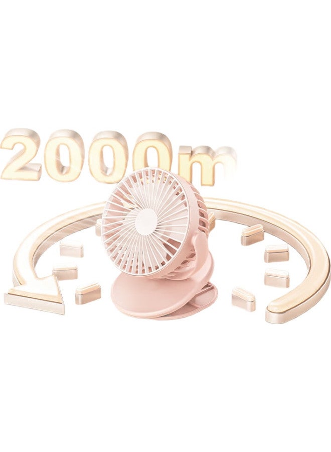 SOLOVE F3 Desktop Mini Usb Clip-On Fan, Portable Handheld Fan For Student Dorm, Office, Car, Baby Stroller, Bedside Fan, Cherry Blossom Pink - Image 1