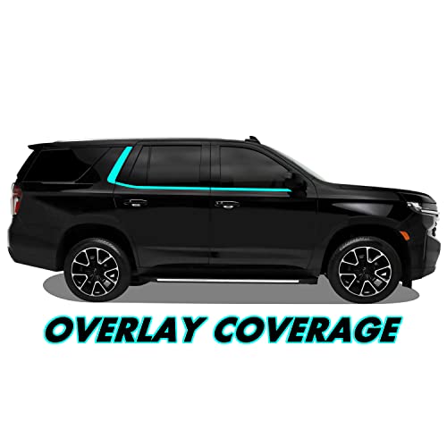 SlickMod Chrome Delete Blackout Vinyl Overlay for 2021-2023 Chevy Tahoe Window Trim (Gloss Black) - Image 2