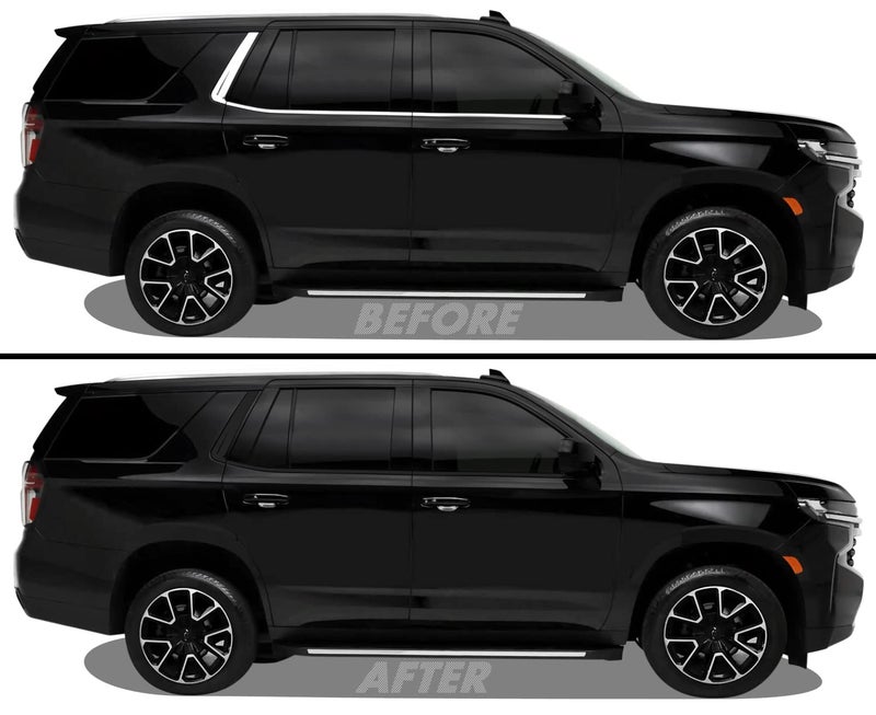 SlickMod Chrome Delete Blackout Vinyl Overlay for 2021-2023 Chevy Tahoe Window Trim (Gloss Black) - Image 5