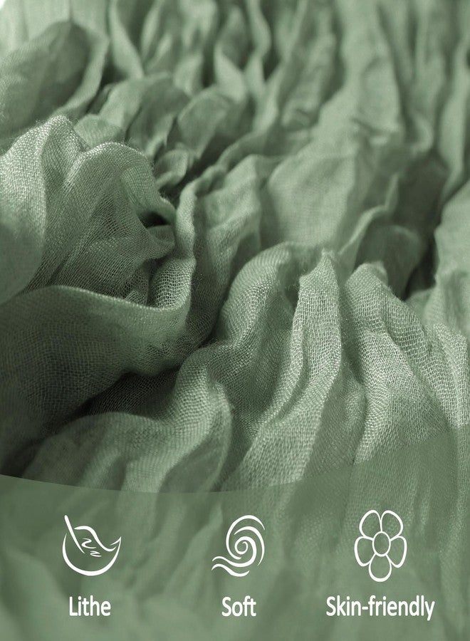 Heneger 12 Pack Sage Green Cheesecloth Table Runner 10Ft Spring Gauze Cheese Cloth Table Runner 35x120 Inch Boho Sheer Rustic Fabric for Party Decor Baby Shower Wedding Decorations - Image 5