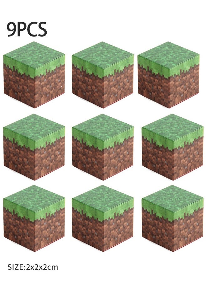 Generic - Minecraft Magnetic Blocks Creative Kids Games Toys,9 Grass Block - 6-side magnetic splicing,Magnetic Toys for Boys & Girls, Construction Toys(Size: 2×2×2, Grass Block*9pcs) - Image 1
