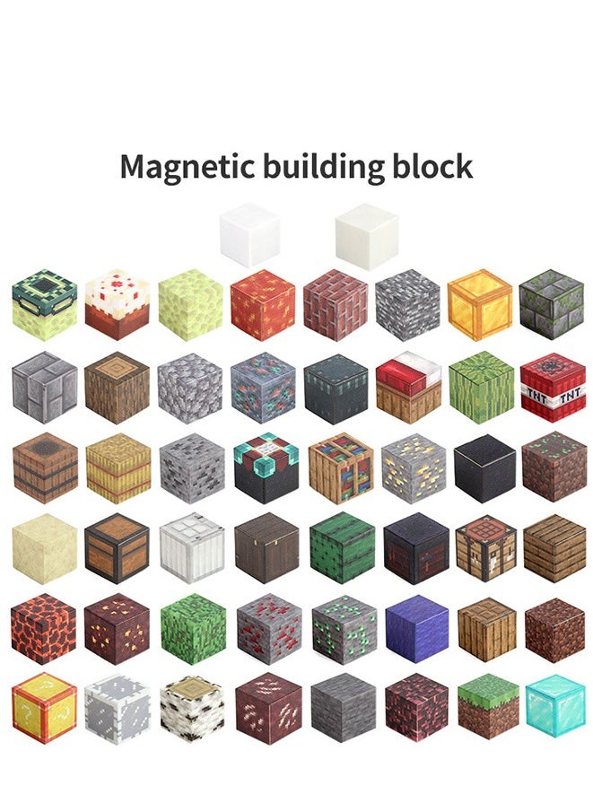 Generic - Minecraft Magnetic Blocks Creative Kids Games Toys,9 Grass Block - 6-side magnetic splicing,Magnetic Toys for Boys & Girls, Construction Toys(Size: 2×2×2, Grass Block*9pcs) - Image 1