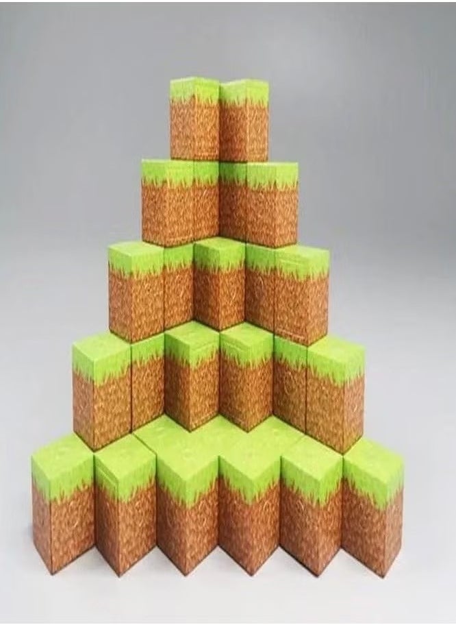 Generic - Minecraft Magnetic Blocks Creative Kids Games Toys,9 Grass Block - 6-side magnetic splicing,Magnetic Toys for Boys & Girls, Construction Toys(Size: 2×2×2, Grass Block*9pcs) - Image 1