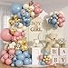 Paeyeq Gender Reveal Balloon Arch Garland Kit Dusty Pink and Blue Balloons Metallic Gold Sand White Balloons for Gender Reveal Boho Bachelorette Birthday Baby Shower Bridal Bear Theme Party Decorations - Image 3