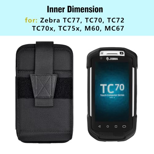 SOGCASE Scanner Holster Compatible with Zebra TC75x, TC75, TC70x, TC70, TC72, TC77 Handheld Barcode Touch Mobile Computer,Scanner Case Holder with Belt Clip and Safety Strap, Black - Image 2