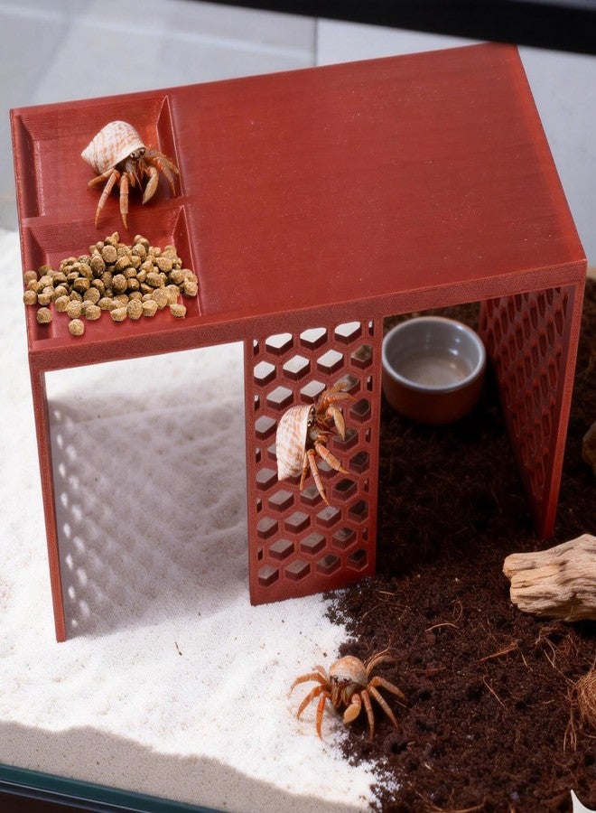 Hollima Hermit Crab Platform with Ladder for Feeding, High Rise 3D Printed Tank Accessories, Feeding and Resting Platform for Hermit Crabs Reptiles Small Turtles Hamsters Snails - Image 5