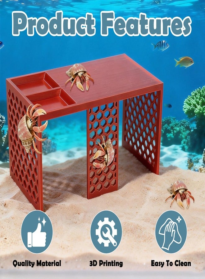 Hollima Hermit Crab Platform with Ladder for Feeding, High Rise 3D Printed Tank Accessories, Feeding and Resting Platform for Hermit Crabs Reptiles Small Turtles Hamsters Snails - Image 2
