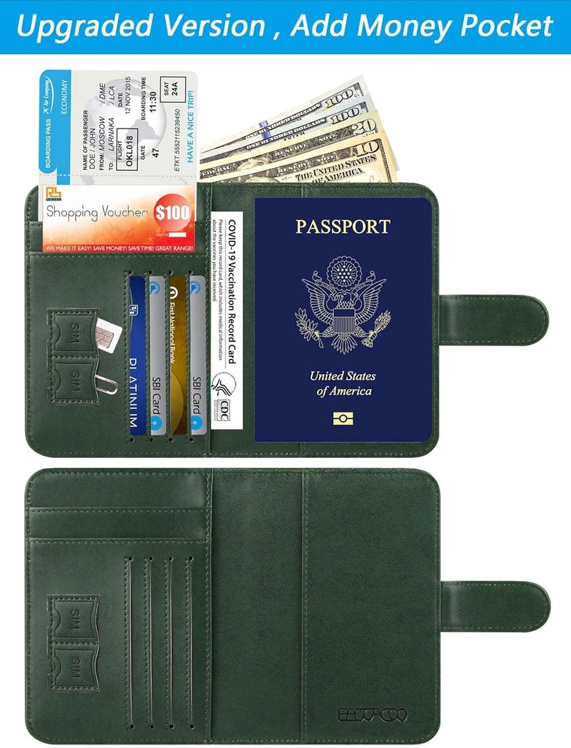PASCACOO محفظة حامل جواز سفر مع حجب إشارات RFID من الجلد، إكسسوارات سفر للنساء والرجال، أتروفيرينز، صغير، محفظة RFID - Image 3