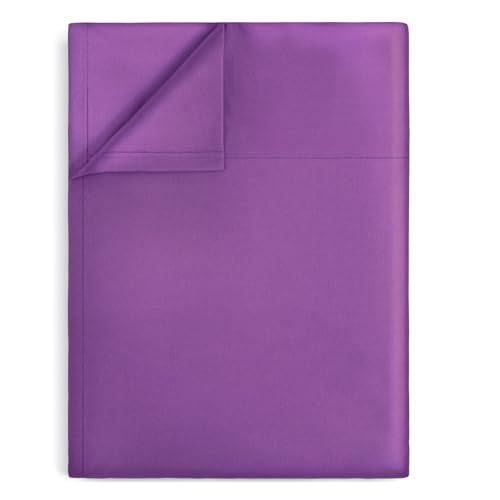 Lirex Flat Sheet, Queen Size Extra Soft Brushed Microfiber 1800 Microfiber Flat Sheet, Machine Washable Wrinkle Free Breathable (Purple, Queen) - Image 1