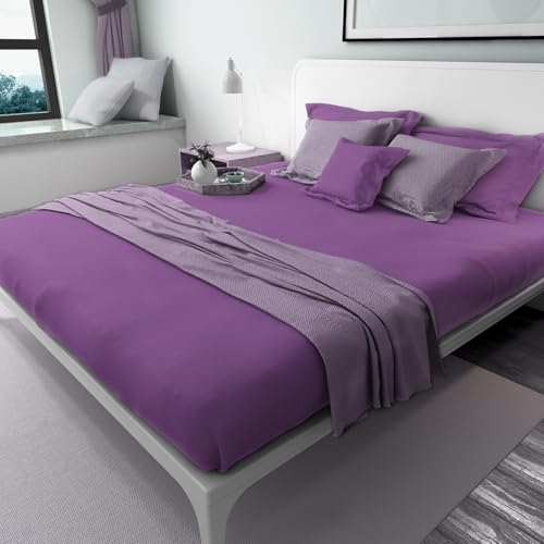 Lirex Flat Sheet, Queen Size Extra Soft Brushed Microfiber 1800 Microfiber Flat Sheet, Machine Washable Wrinkle Free Breathable (Purple, Queen) - Image 5