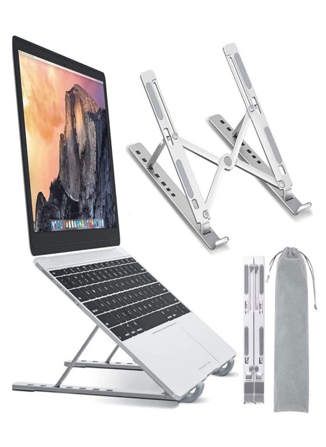 Generic - Portable Laptop Stand for Desk with Large Anti-Slip Pads - Adjustable 7 Angles Computer Riser - Foldable Laptop Holder Compatible 10-15.6” Laptops - Image 1